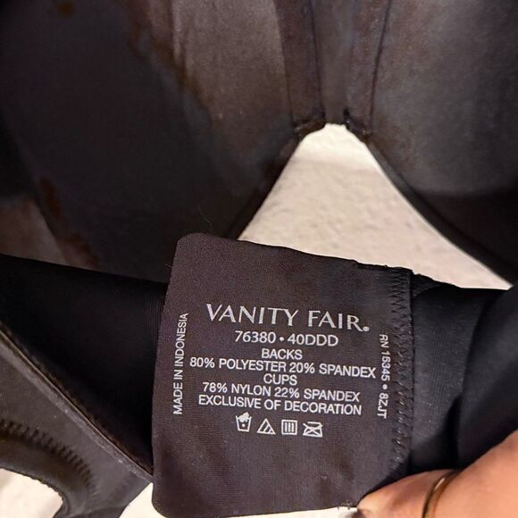 Vanity Fair Women's Beauty Back Smoothing Minimizer Bra 40DDD BLACK - Picture 3 of 4